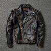Buy YR!Free shipping.sales.classic motor biker genuine leather jacket.slim cowhide coat.fashion vintage leather clothing.plus size online shopping cheap