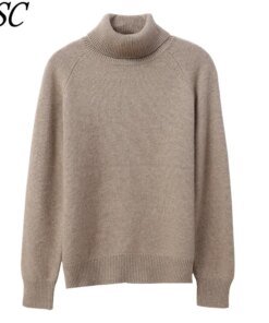 Buy YSC New Women's Knitting 100% Australian wool sweaters High flip collar Seven needle style thickened high-quality Warm pullover online shopping cheap