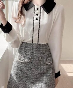 ZANZEA Fashion Color Block Tops Long Sleeve Blouse Vintage Lapel Collar Lacework Shirts 2023 Summer Tunics Holiday Buttons Blusa