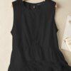 Buy ZANZEA Fashion Sleeveless O Neck Blouse Lace Patchwork Ruffles Hem Shirt Bohemian Hoilday Tanks Tops Buttons Blusas Oversize online shopping cheap