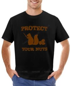 cotton men t-shirt Squirrel protect your nuts T-Shirt cute clothes t-shirts man sweat shirts, men new black tshirt for boys