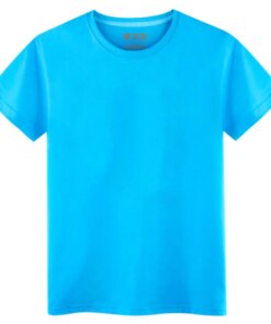 lis2223 spring and summer new casual round neck shirt wild color cotton short-sleeved T-shirt male