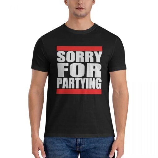 Buy new cotton tshirt men Sorry For Partying Essential T-Shirt men short sleeve t shirts cat shirts sweat shirts