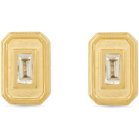 CEO’s Deco Baguette White Topaz Stud Earrings