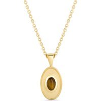 CEO’s Deco Oval Tiger’s Eye Pendant Necklace