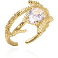 Cadie Branch Effect Stone Ring | 18K Gold Plated