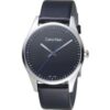 Calvin Klein K8S211C1 Steadfast Black Dial Black Leather Men's Watch buy online shopping cheap sale