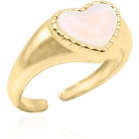 Cariad Heart Mother of Pearl Ring | 18K Gold Plated