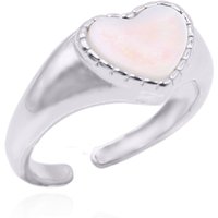 Cariad Heart Mother of Pearl Ring | 925 Sterling Silver