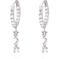 Ceyla Moon & Star Drop Hoop Earrings | 925 Sterling Silver