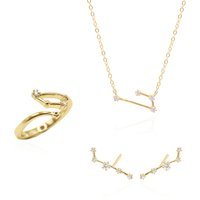 Constellation Star Sign Gift Set | Earrings, Necklace & Ring | 18K Gold Plated