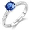 Dark Blue Adjustable Crystal Ring Created with Zircondia® Crystals buy online shopping cheap sale