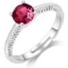 Dark Red Adjustable Crystal Ring Created with Zircondia® Crystals buy online shopping cheap sale