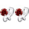 Dark Red Crystal Clip On Earrings Created with Zircondia® Crystals buy online shopping cheap sale