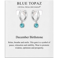 December Birthstone Hoop Earrings Created with Blue Topaz Zircondia® Crystals