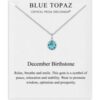 December (Blue Topaz) Birthstone Necklace Created with Zircondia® Crystals buy online shopping cheap sale