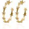 Delilah Star Hoop Earrings | 18K Gold Plated buy online shopping cheap sale