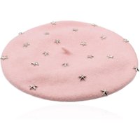 Delphine Star Studded Beret – Blush Pink