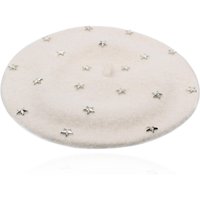 Delphine Star Studded Beret – Cream