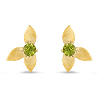 Demeter’s Grace Peridot Floral Stud Earrings