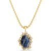 Demeter's Romance Sodalite & Topaz Floral Pendant Necklace buy online shopping cheap sale