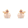 Demeter's Sympathy Rose Quartz & African Amethyst Floral Stud Earrings buy online shopping cheap sale