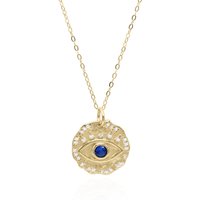 Derya Evil Eye Coin Necklace | 18K Gold Plated