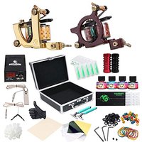Dragonhawk Complete Tattoo Kit 2pcs Coil Tattoo Machine Tattoo Guns Color Immortal Inks Power Supply 20 Needles Tips Grips Travel Case Tattoo Supplies for Tattoo Artists 2-2YMX