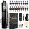 Dragonhawk Complete Tattoo Kits Rotary Tattoo Machine Battery Tattoo Needles D1013-4 buy online shopping cheap sale