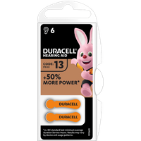 Duracell Hearing Aid Batteries ~ Orange Code 13 (6)