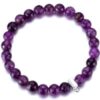 Faceted Amethyst Gemstone Charm Stretch Bracelet buy online shopping cheap sale