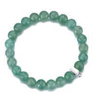 Faceted Green Aventurine Gemstone Charm Stretch Bracelet