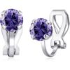 February (Amethyst) Birthstone Clip On Earrings Created with Zircondia® Crystals buy online shopping cheap sale