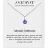 February (Amethyst) Birthstone Necklace Created with Zircondia® Crystals buy online shopping cheap sale