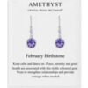 February Birthstone Drop Earrings Created with Amethyst Zircondia® Crystals buy online shopping cheap sale