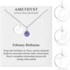 February (Amethyst) Birthstone Necklace with Initial Charm (A to Z) Created with Zircondia® Crystals buy online shopping cheap sale