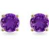 Forever Classic Amethyst Solitaire Gold Stud Earrings buy online shopping cheap sale