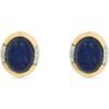 Forever Classic Lapis & Diamonds Oval Stud Earrings buy online shopping cheap sale