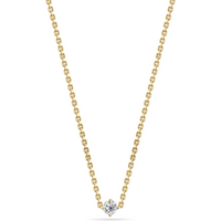 Forever Classic Mini Diamond Solitaire Gold Necklace