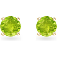 Forever Classic Peridot Solitaire Gold Stud Earrings