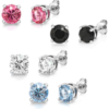 Four Pack of Solitaire Earrings Created with Zircondia® Crystals buy online shopping cheap sale