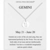 Gemini Zodiac Star Sign Disc Necklace Created with Zircondia® Crystals buy online shopping cheap sale