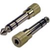 Gold 6.35mm (Male) to 3.5mm (Female) Stereo Adapter buy online shopping cheap sale