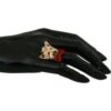 Gold Brass Resin Beige Dog Pet Branded Accessory Ring buy online shopping cheap sale