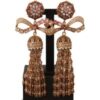 Gold Dangling Crystals Long Clip-On Jewelry Earrings buy online shopping cheap sale