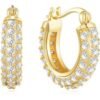 Gold Plated 20mm Pave Hoop Earrings Created with Zircondia® Crystals buy online shopping cheap sale