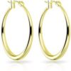 Gold Plated 30mm Hoop Earrings