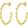 Gold Plated 30mm Twisted Hoop Earrings buy online shopping cheap sale