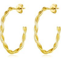 Gold Plated 30mm Twisted Hoop Earrings