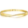 Gold Plated Arc Bangle Created with Zircondia® Crystals buy online shopping cheap sale